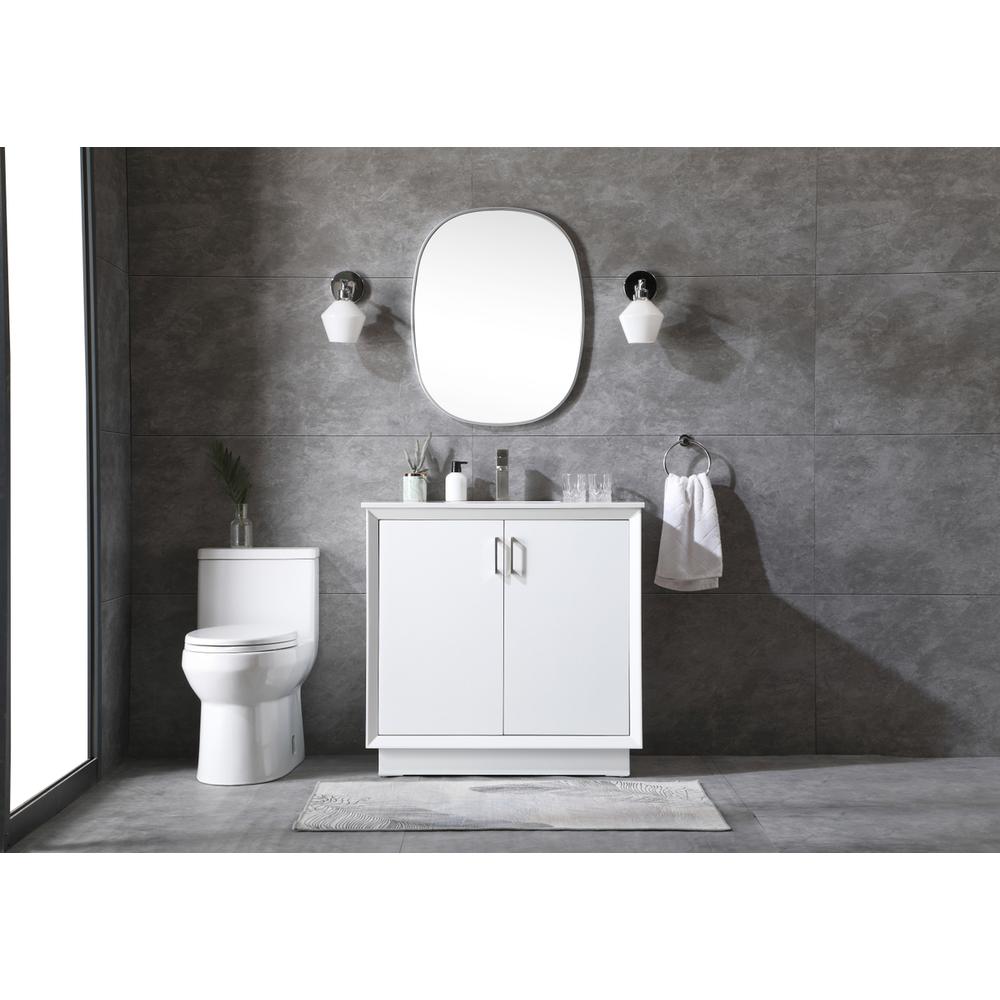36 Inch SIngle Bathroom Vanity In White. Picture 4