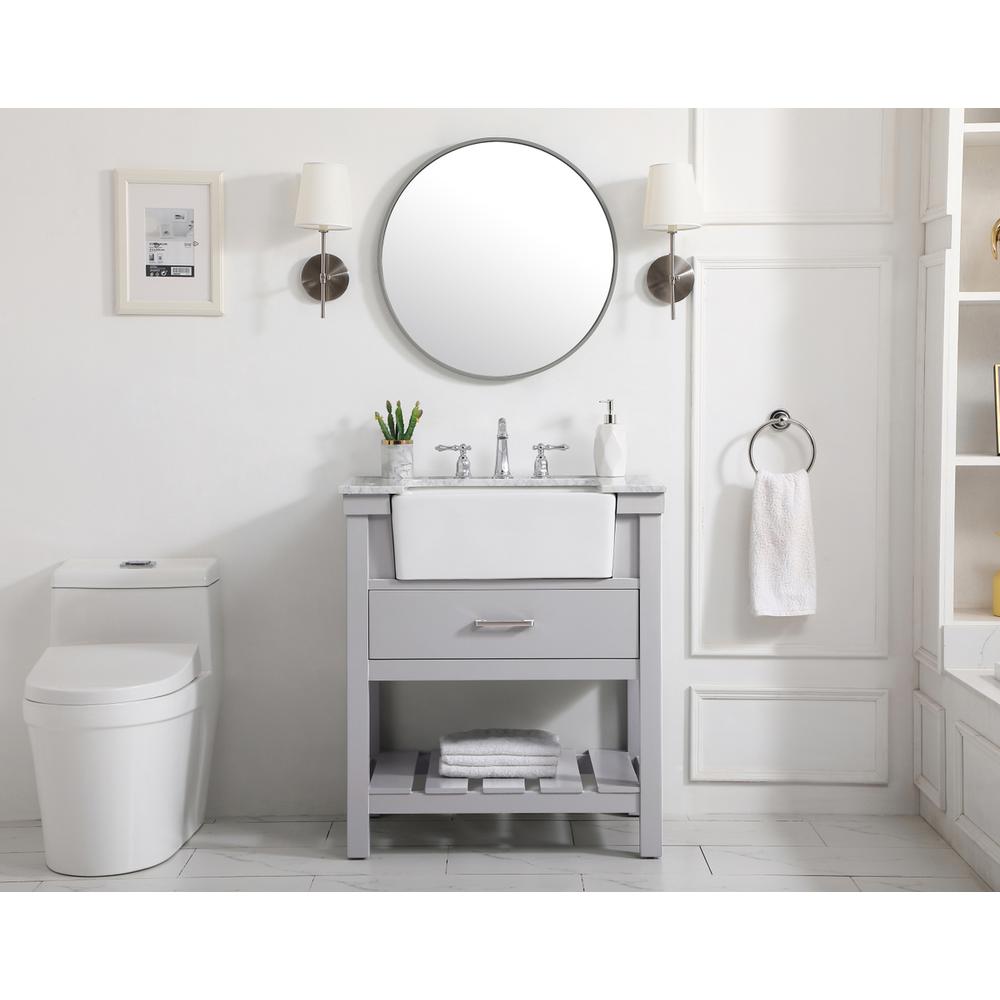 30 inch Single bathroom vanity in grey. Picture 4