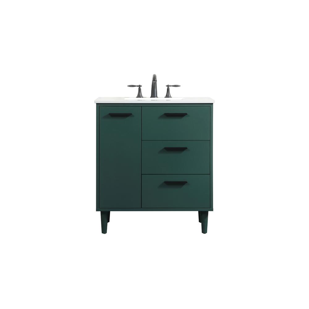 30 inch bathroom vanity in Green. Picture 1