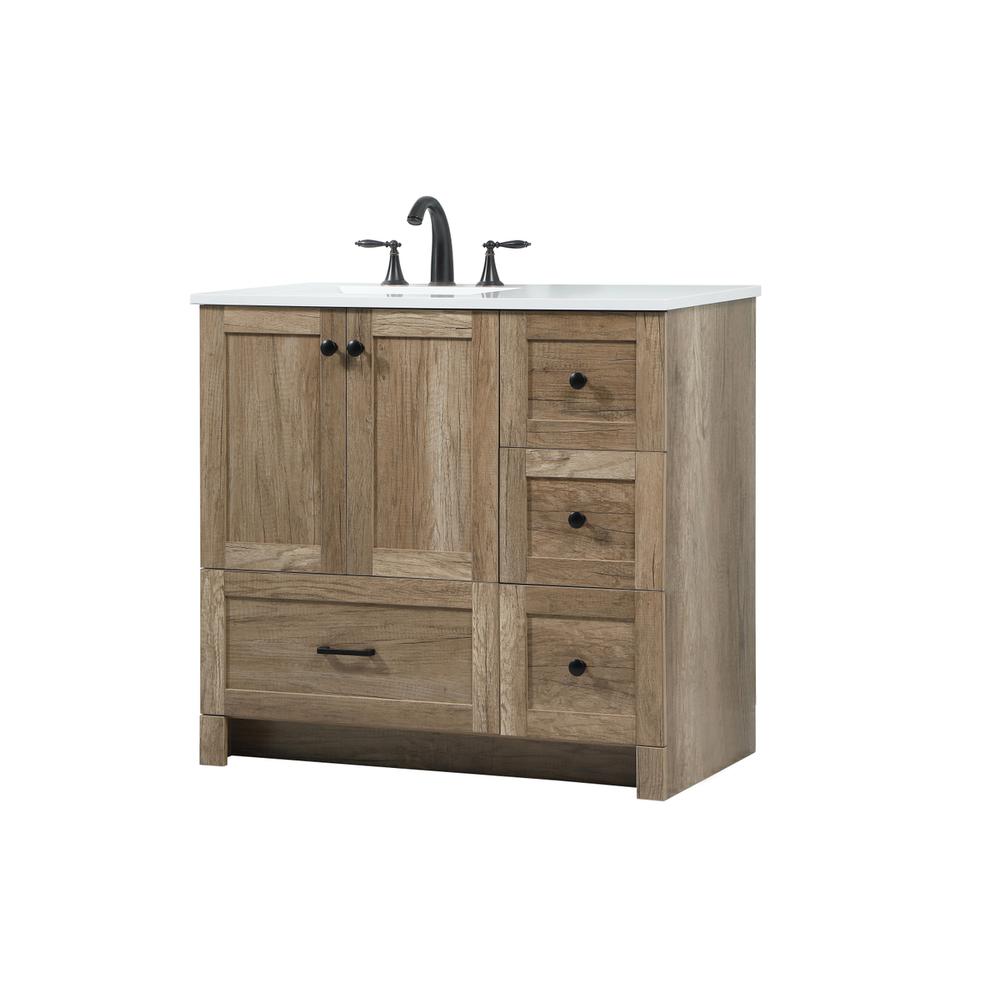 36 inch Single bathroom vanity in natural oak. Picture 7
