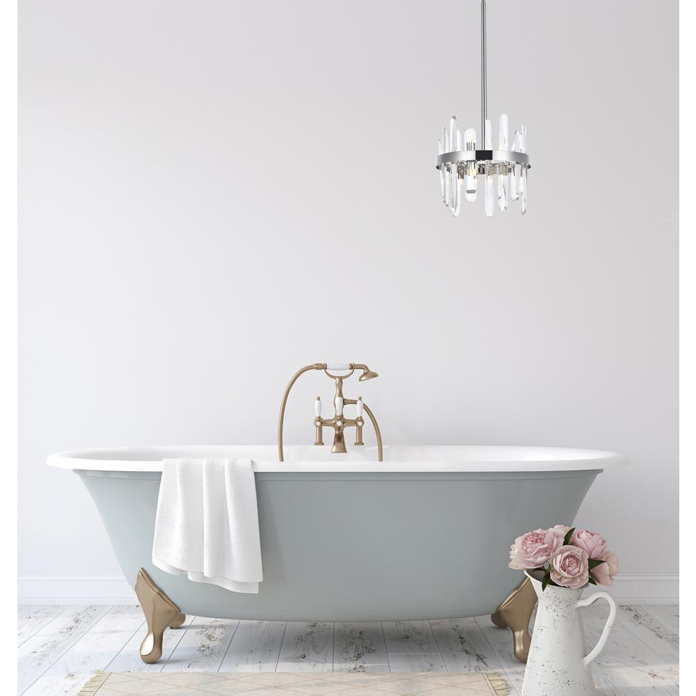 Serena 12 inch crystal round pendant in chrome. Picture 7