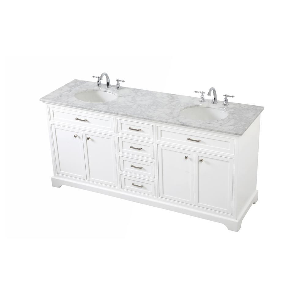 72 inch double bathroom vanity in white. Picture 6