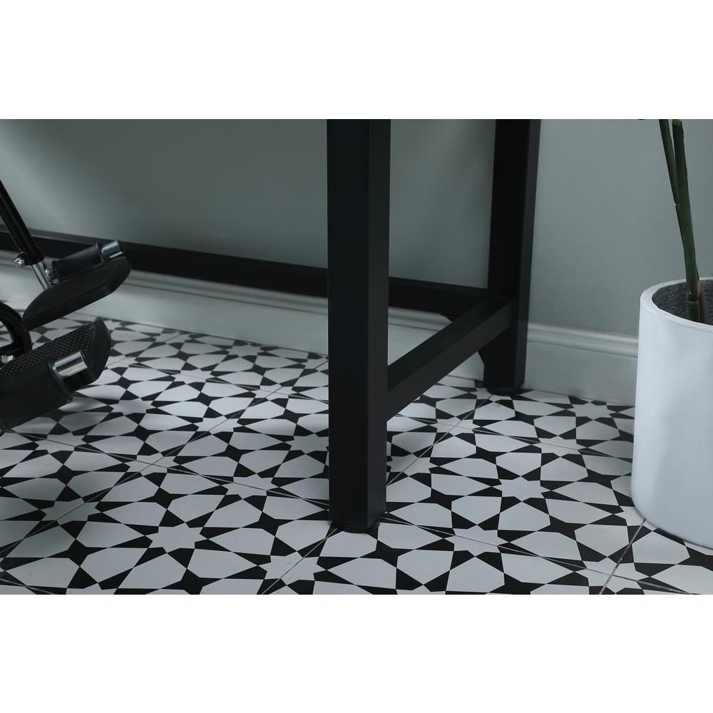 60 Inch ADA Compliant SIngle Bathroom Metal Vanity In Black. Picture 6