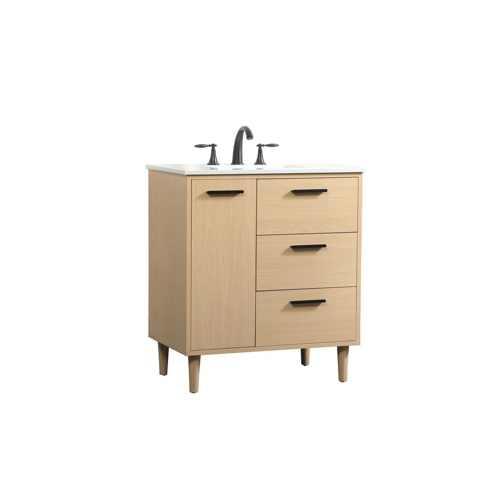 30 inch bathroom vanity in Maple. Picture 7