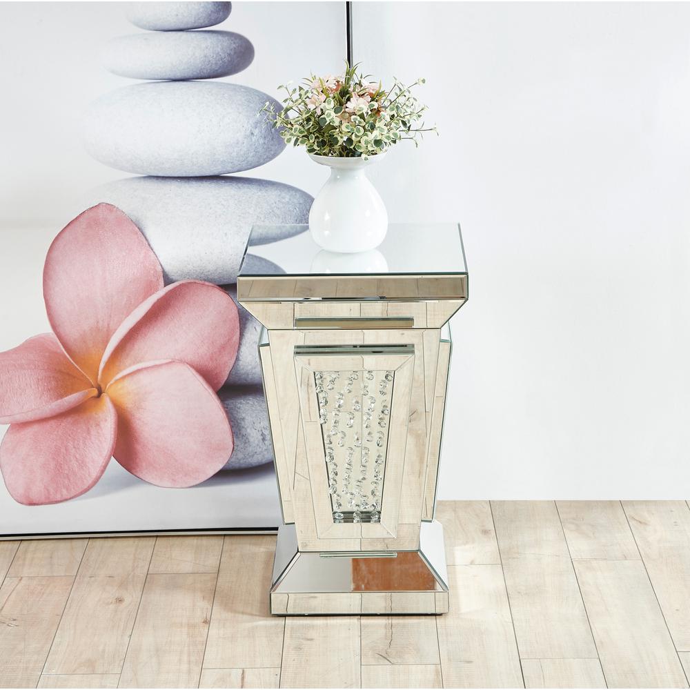 15 inch Crystal End Table In Clear Mirror Finish. Picture 7