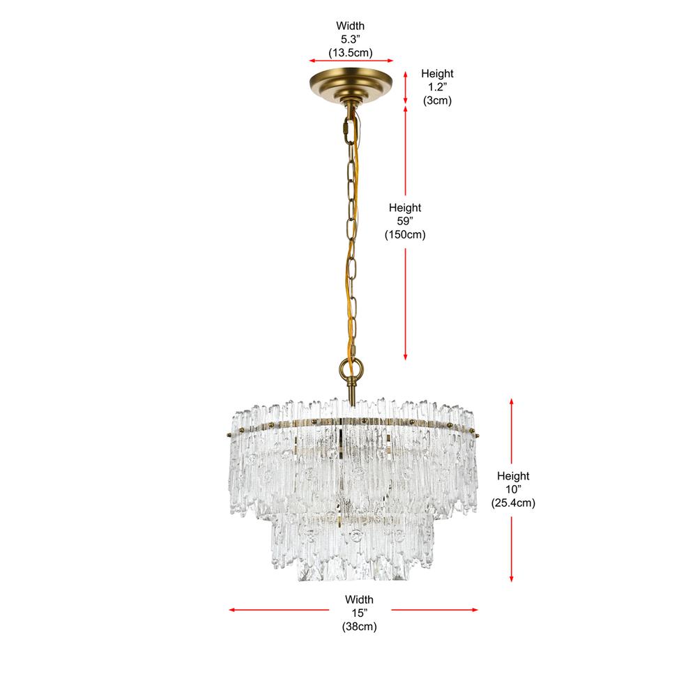 Emilia 15 inch Pendant Light in Satin Gold. Picture 9