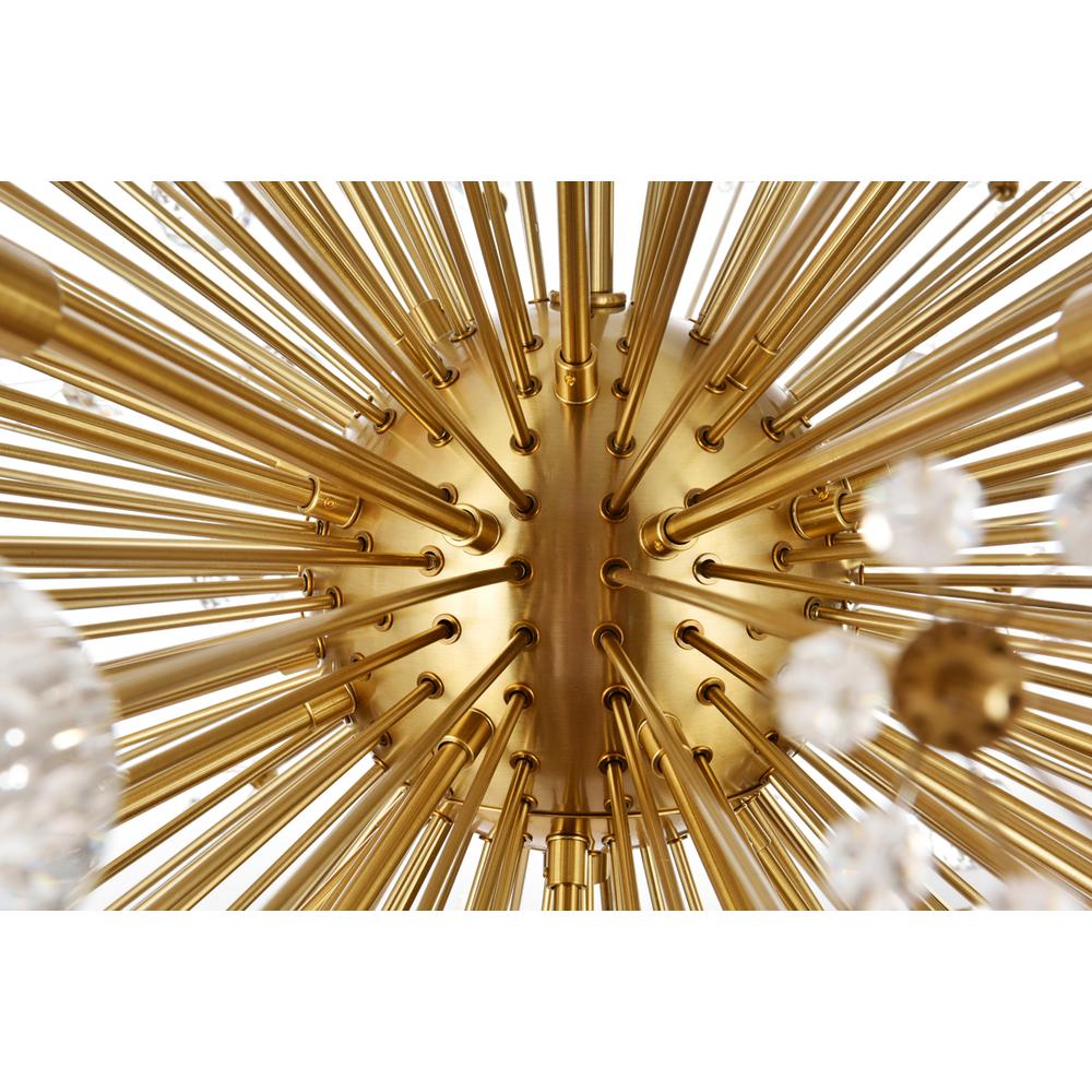 Vera 44 inch crystal starburst round pendant in gold. Picture 4
