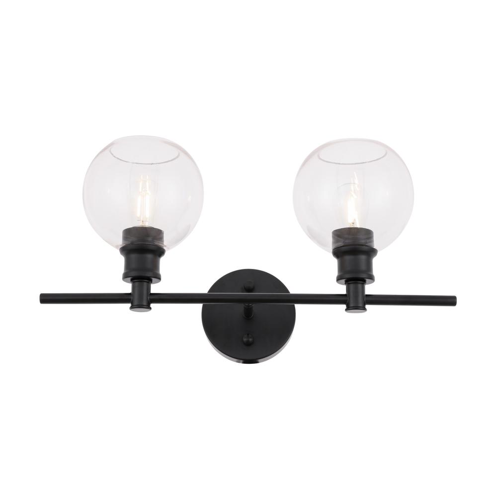 Collier 2 light Black and Clear glass Wall sconce. Picture 3