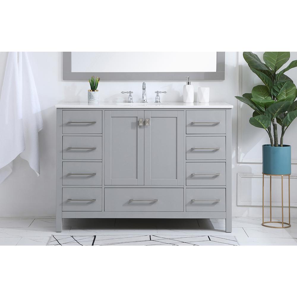 48 inch Single Bathroom Vanity in Gray. Picture 14