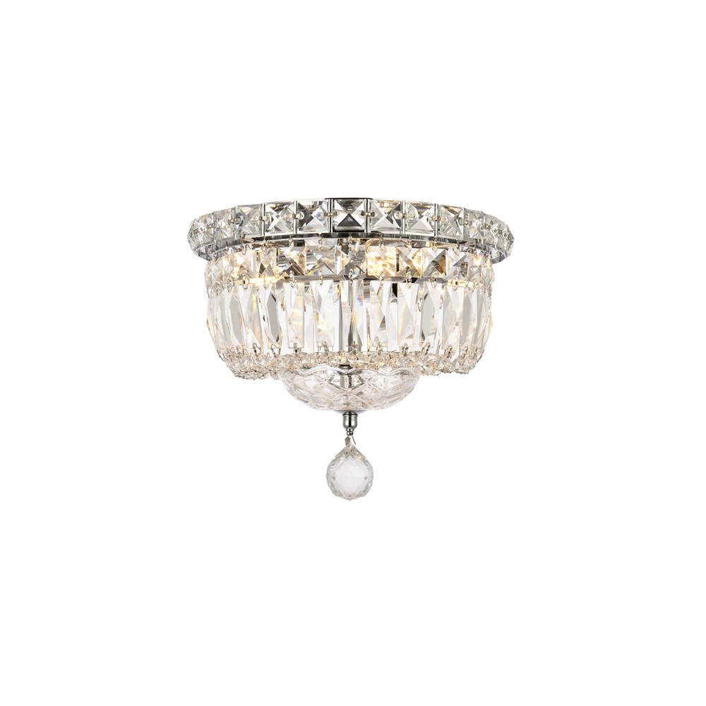 Tranquil 4 light Chrome Flush Mount Clear Royal Cut Crystal. Picture 1