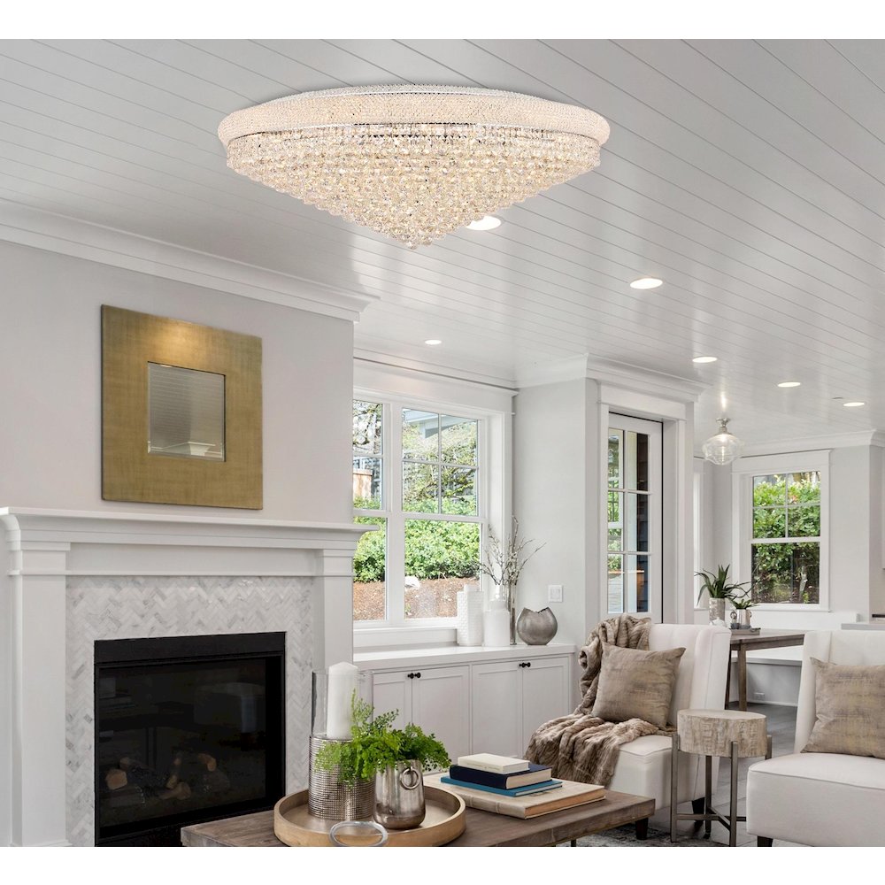 Primo 33 light Chrome Flush Mount Clear Royal Cut Crystal. Picture 9
