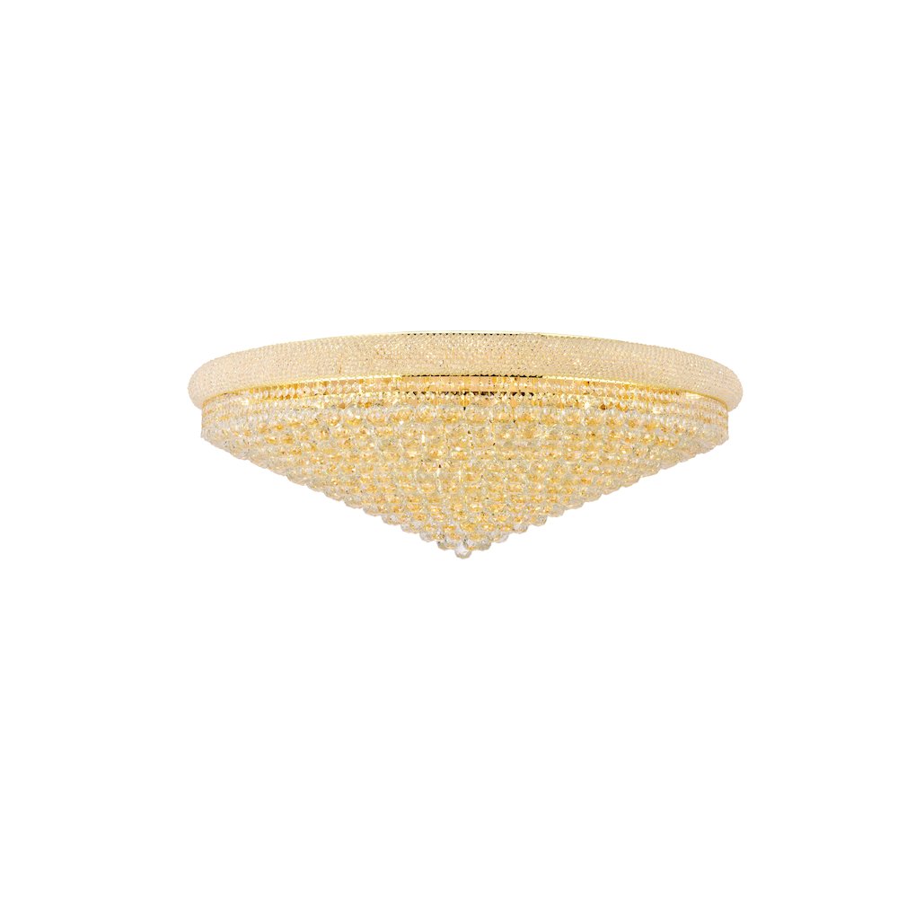 Primo 33 light Gold Flush Mount Clear Royal Cut Crystal. Picture 1