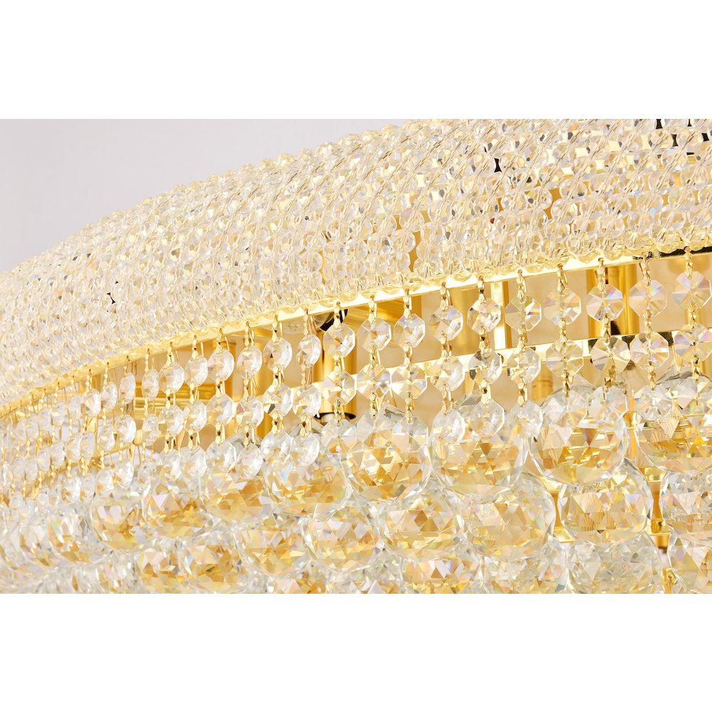 Primo 33 light Gold Flush Mount Clear Royal Cut Crystal. Picture 5