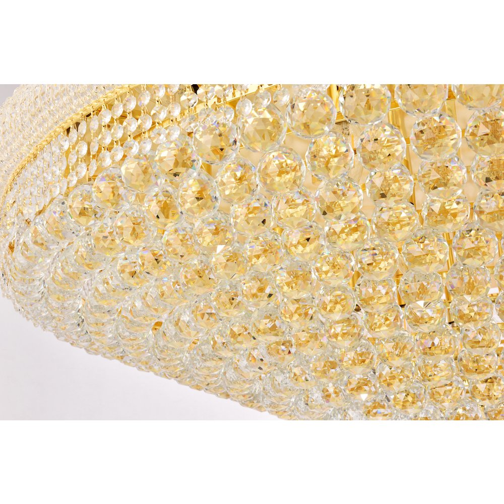 Primo 33 light Gold Flush Mount Clear Royal Cut Crystal. Picture 6