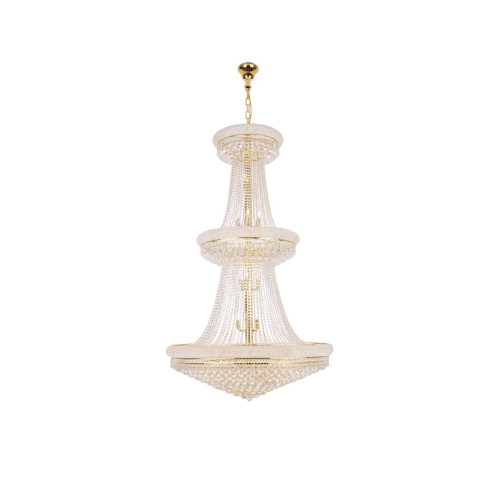 Primo 38 light Gold Chandelier Clear Royal Cut Crystal. Picture 1