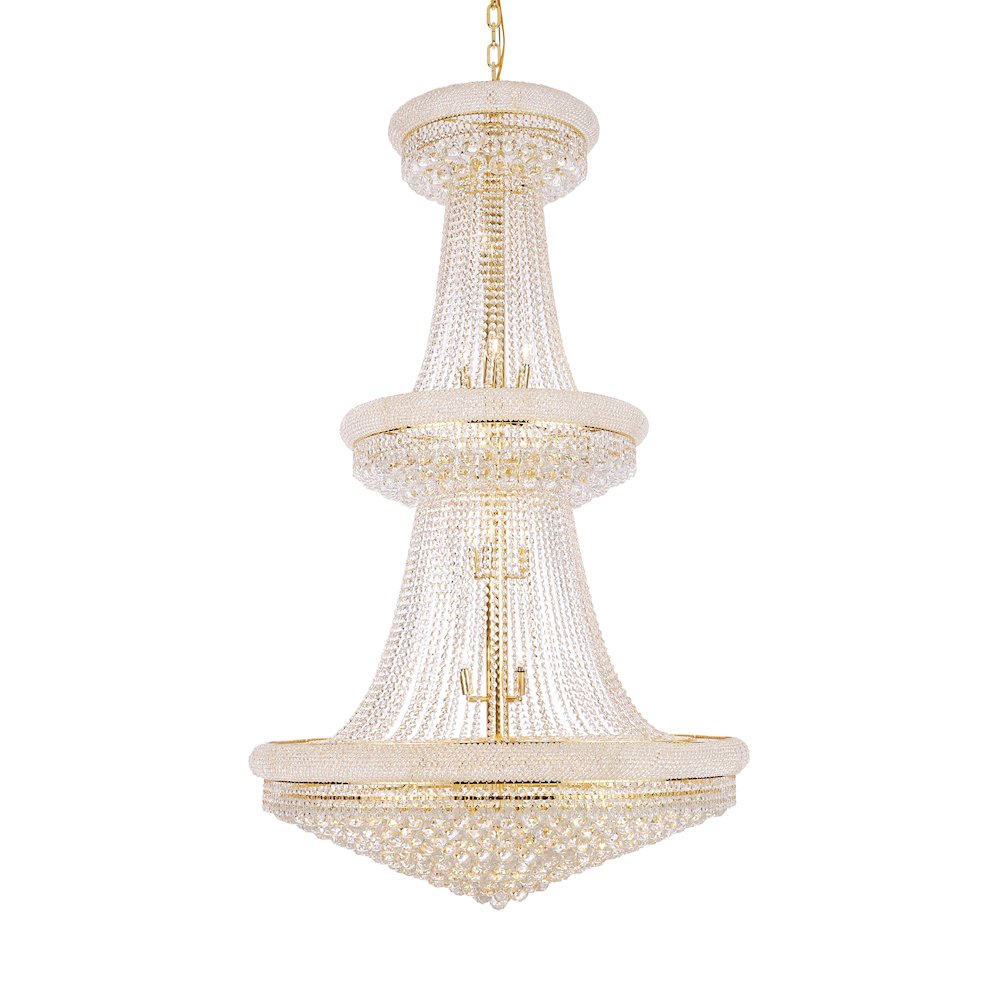 Primo 38 light Gold Chandelier Clear Royal Cut Crystal. Picture 3