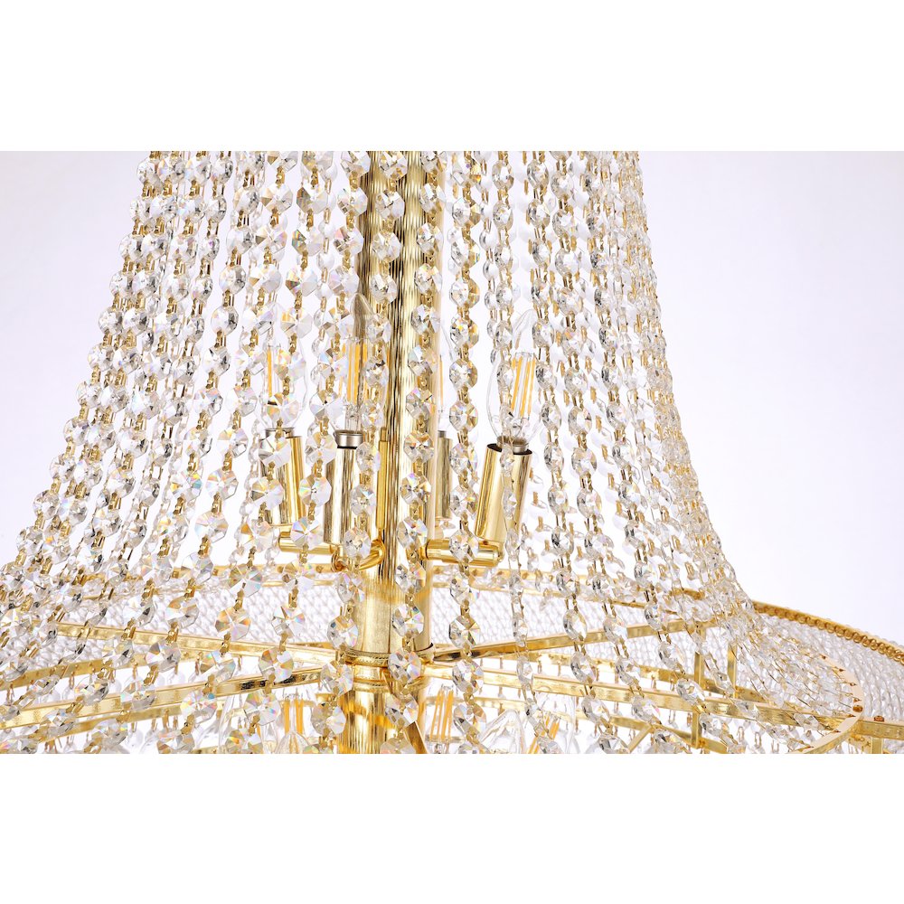 Primo 38 light Gold Chandelier Clear Royal Cut Crystal. Picture 6