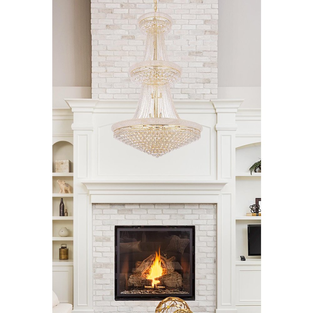Primo 38 light Gold Chandelier Clear Royal Cut Crystal. Picture 9
