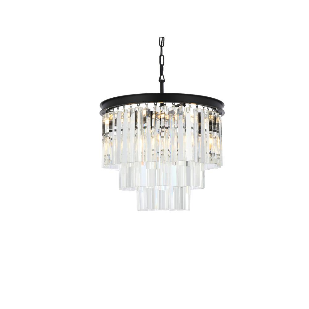 Sydney 9 light Matte Black Chandelier Clear Royal Cut Crystal. Picture 2