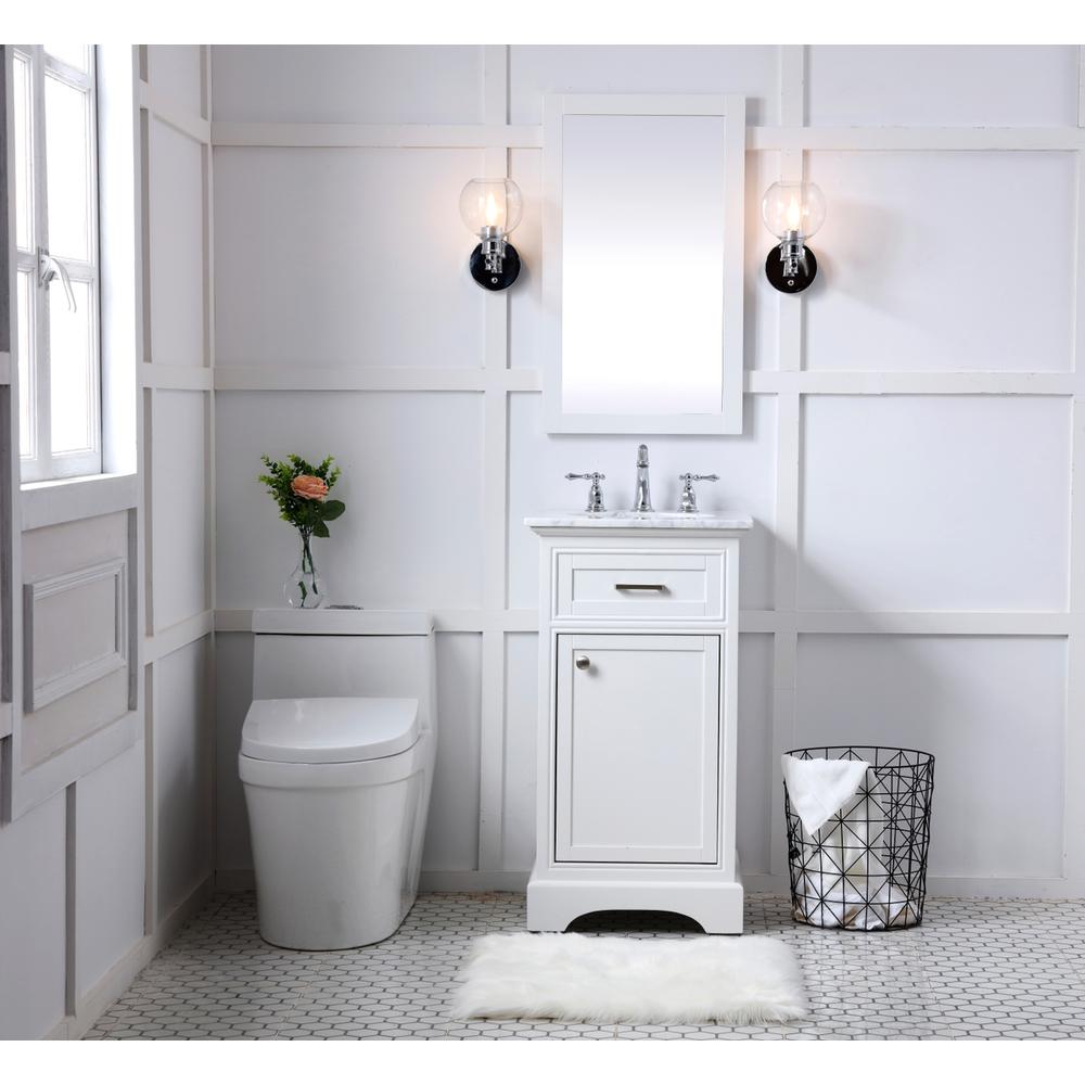 19 in. Single Bathroom Vanity set in white. Picture 6
