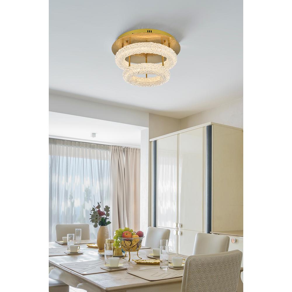 Bowen 18 inch Adjustable LED Flush Mount in Satin Gold. Picture 10