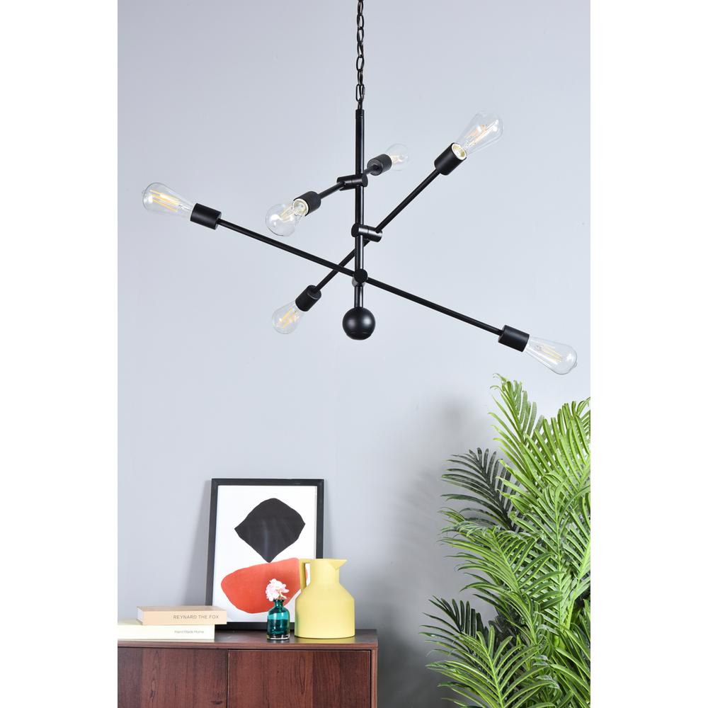 Axel 6 lights black pendant with chain. Picture 7