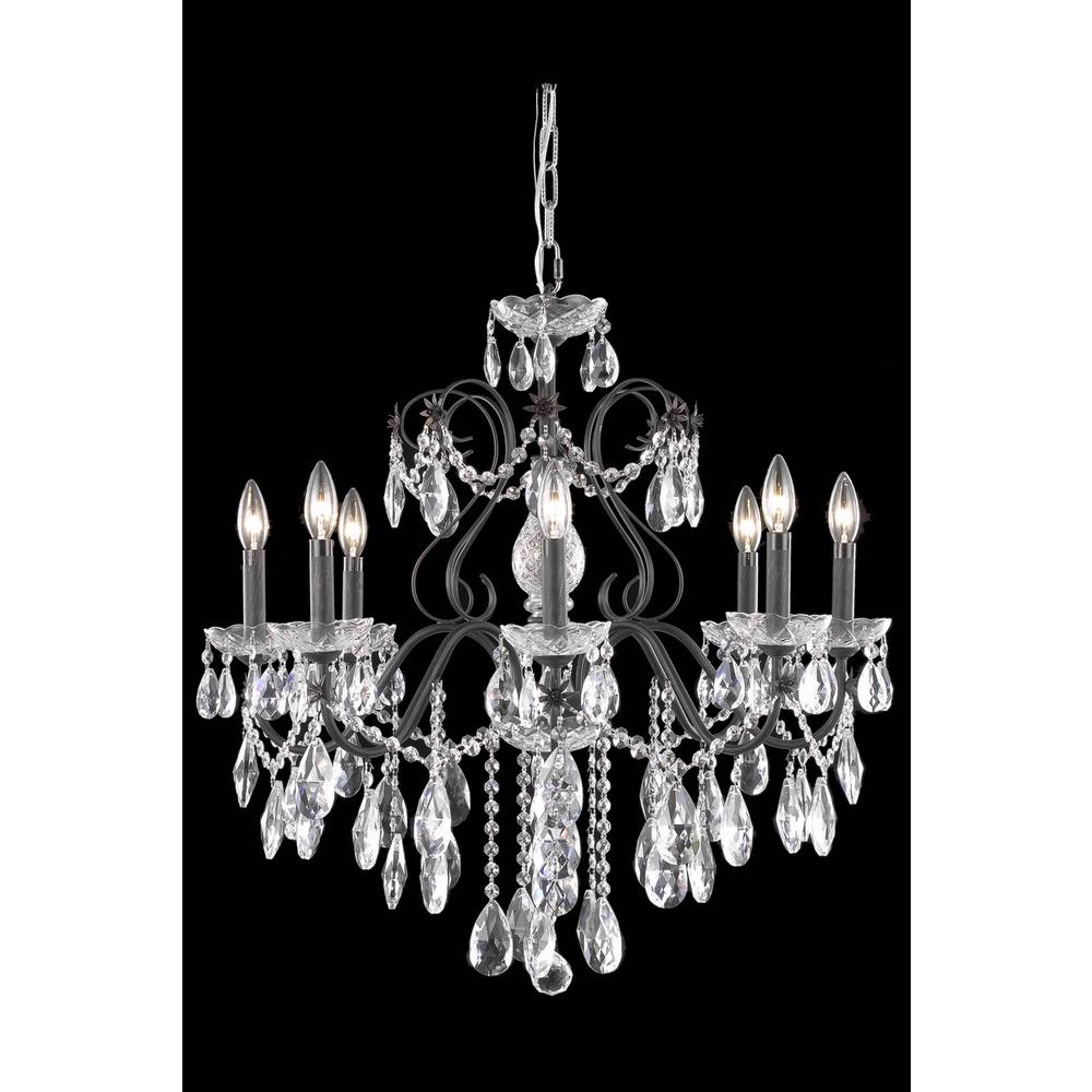 St. Francis 6 light Dark Bronze Chandelier Clear Royal Cut Crystal. Picture 1