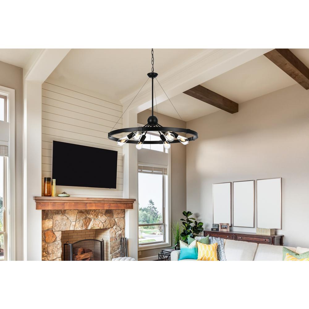 Thora 32 inch Pendant Light in Black. Picture 7