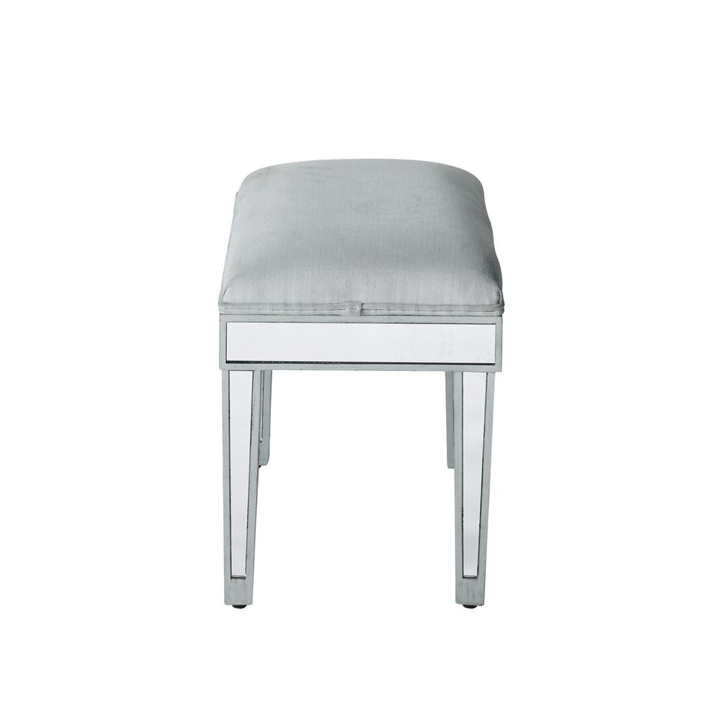 Dressing stool 18in. Wx 14in. D x 18in. H in antique silver paint. Picture 10
