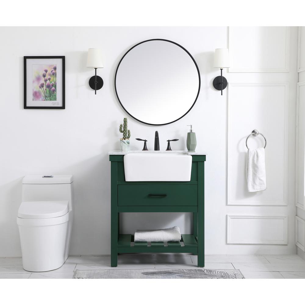 30 inch Single bathroom vanity in green. Picture 4