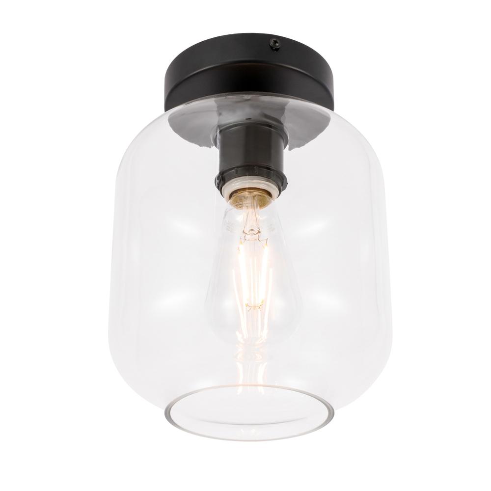 Collier 1 light Black and Clear glass Flush mount. Picture 7