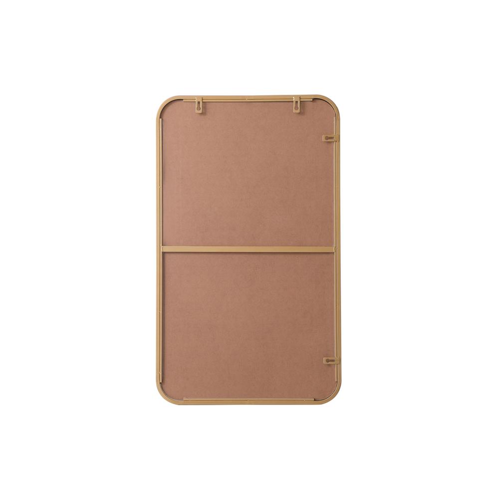 Soft corner metal rectangular mirror 18x30 inch in Brass. Picture 8