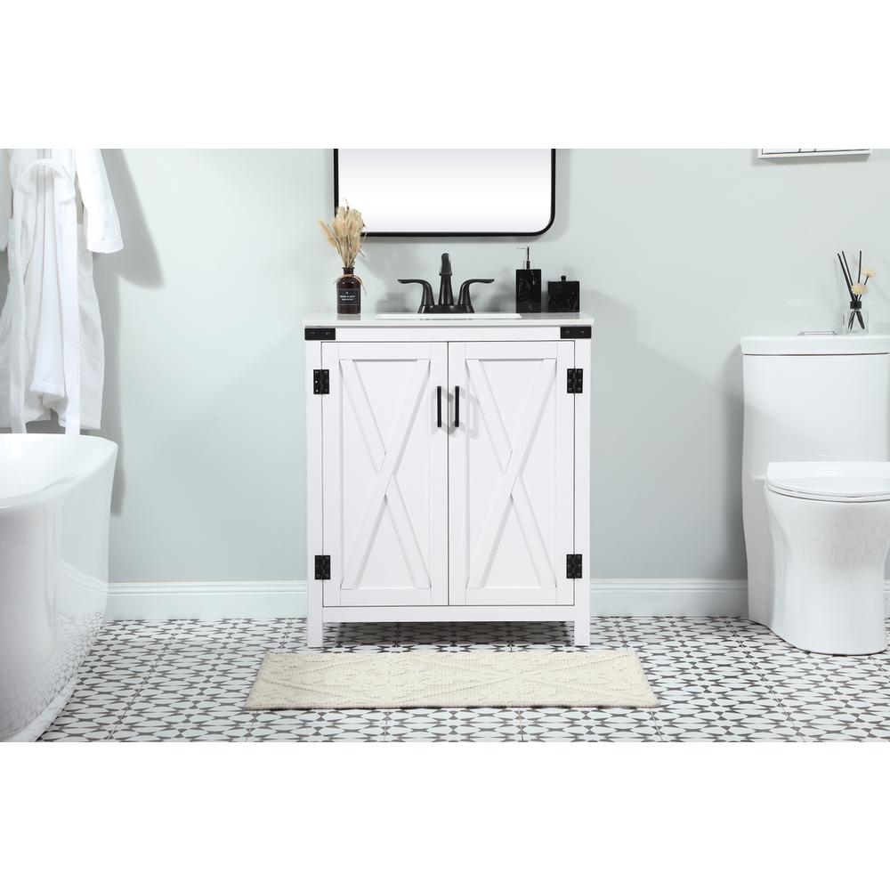 30 inch Single bathroom vanity in white. Picture 14