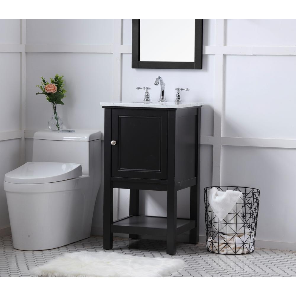 19 in. Single bathroom vanity set in Black. Picture 2