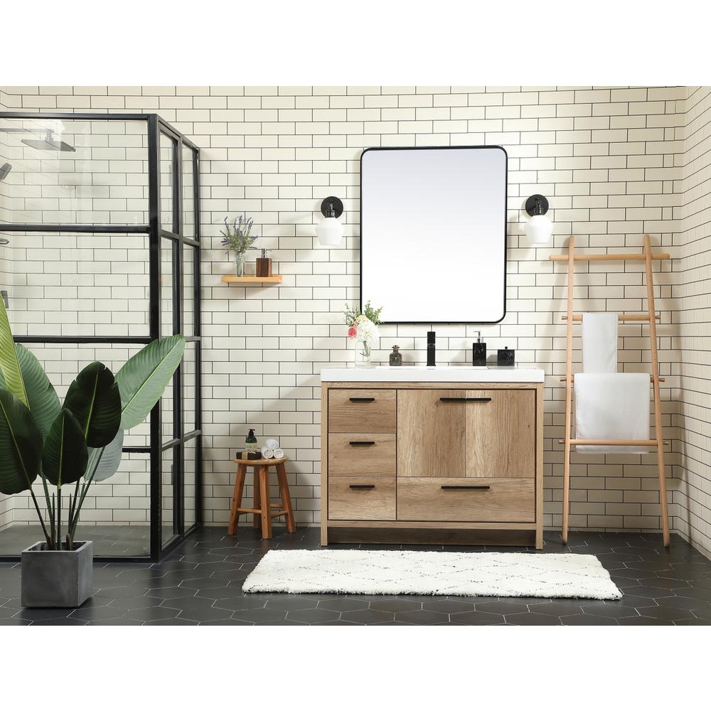 42 inch Single bathroom vanity in natural oak. Picture 4