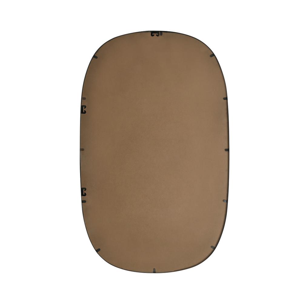 Metal Frame Oval Mirror 30x48 Inch in Black. Picture 10
