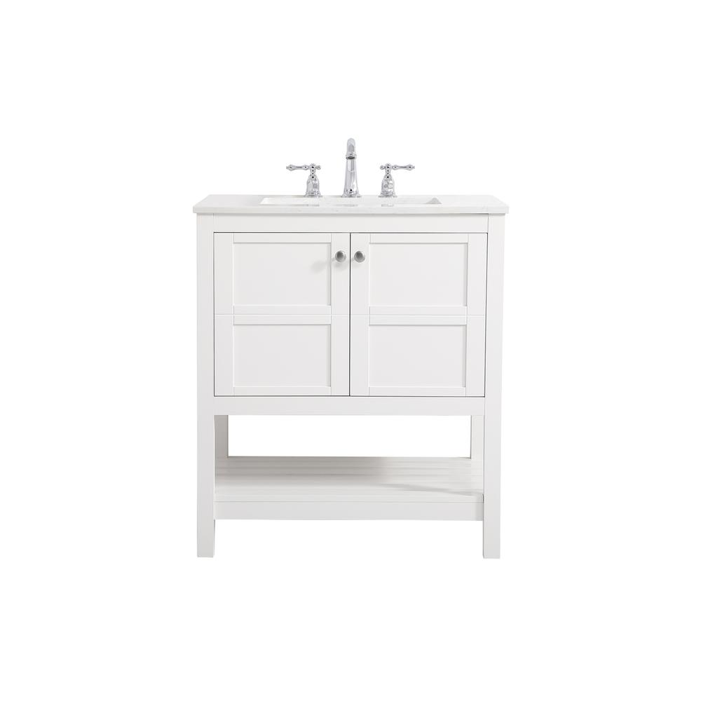 30 inch Single Bathroom Vanity in White. Picture 1