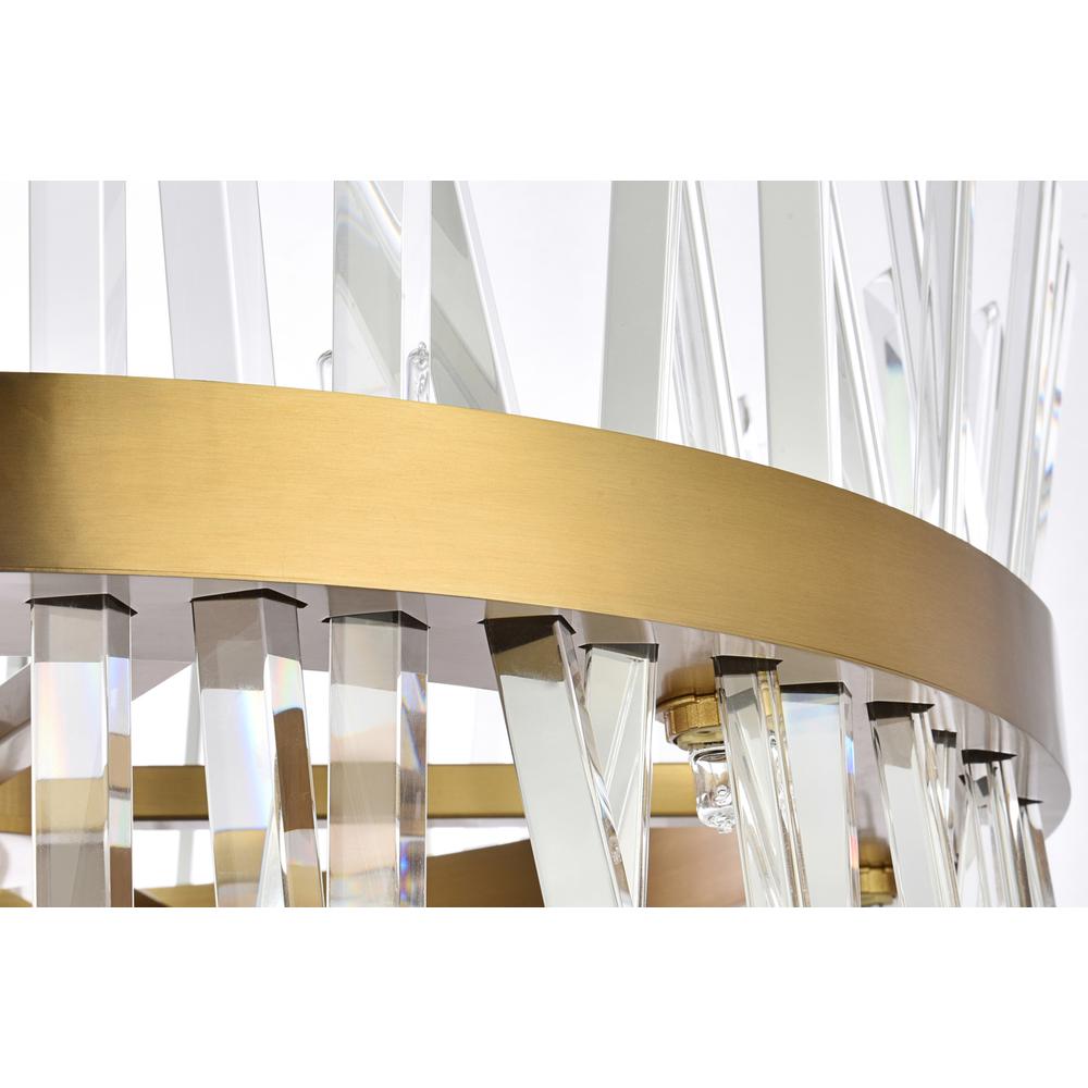 Serephina 25 inch crystal round pendant light in satin gold. Picture 5