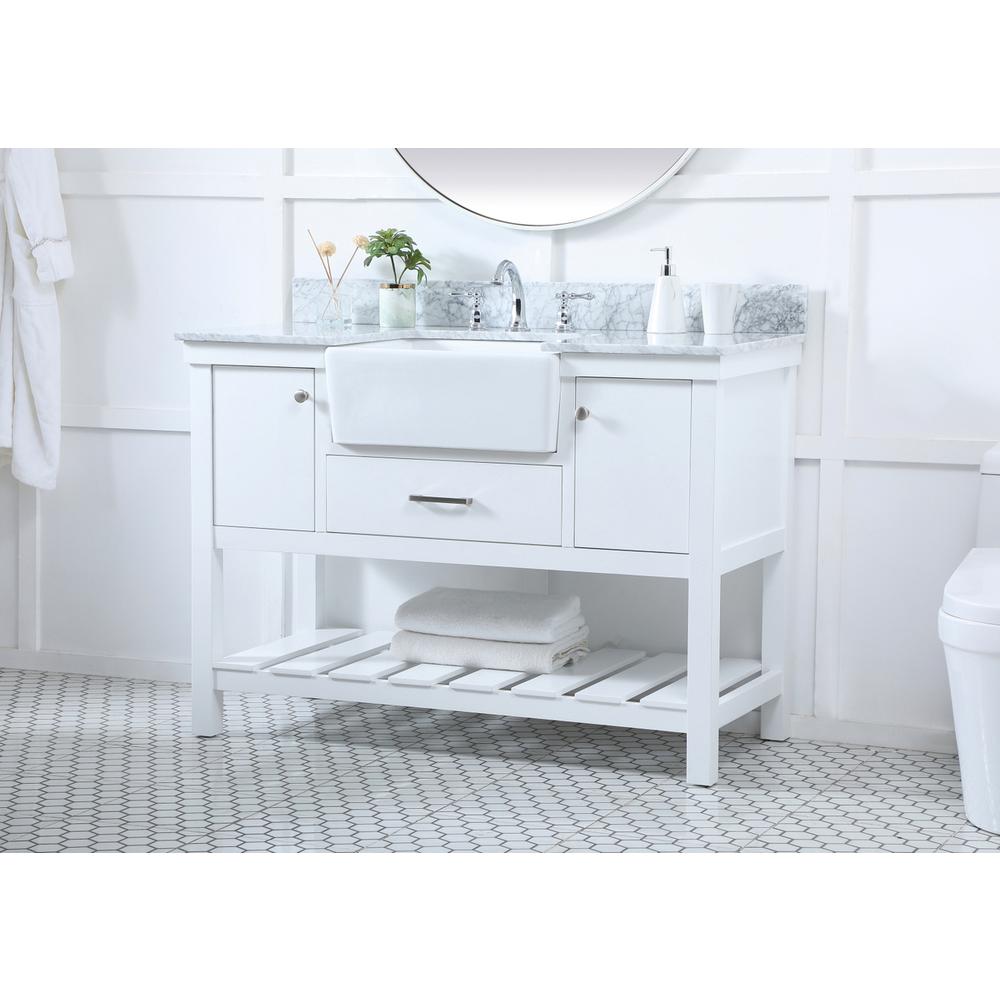 48 inch Single bathroom vanity in white with backsplash. Picture 2
