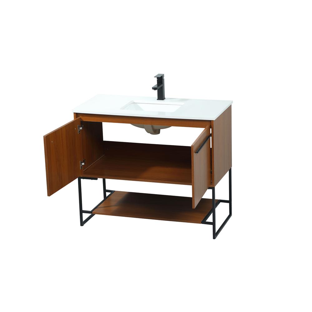 40 inch Single bathroom vanity in teak. Picture 9