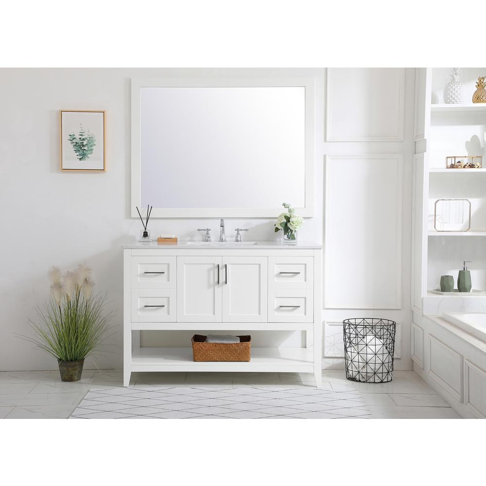 48 inch Single Bathroom Vanity in White. Picture 6