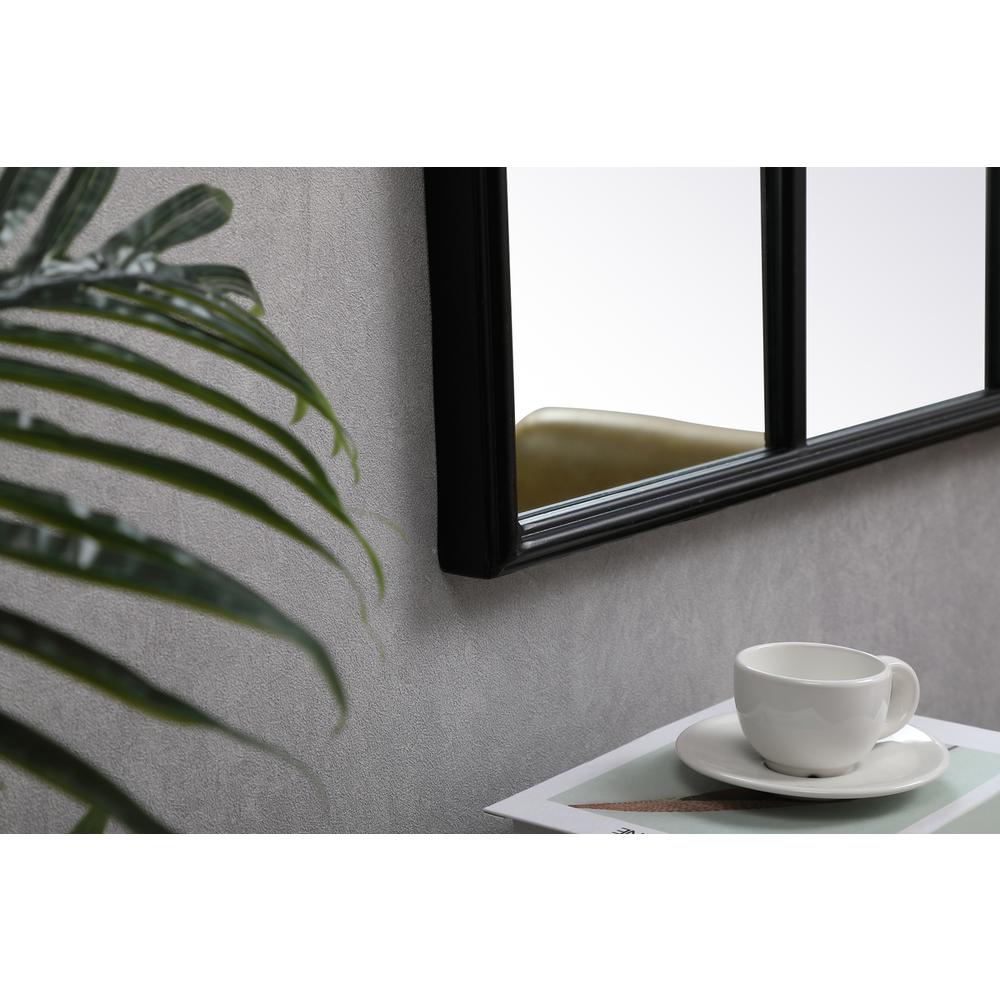 Metal windowpane mirror 36 inch x 53 inch in Black. Picture 4