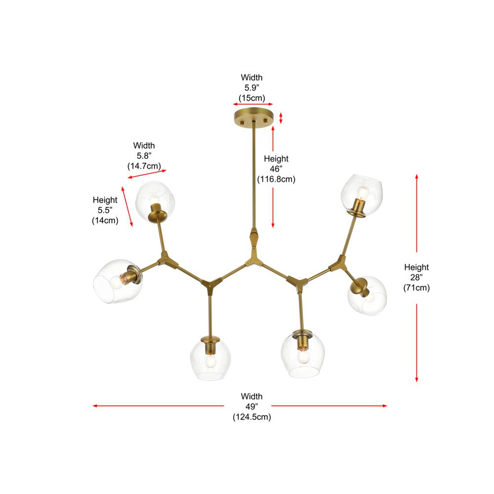 Cavoli 49 inch Chandelier in Brass. Picture 9
