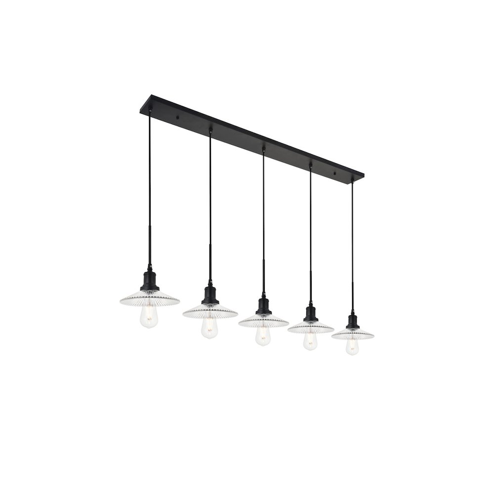 Waltz 5 Light Black Pendant. Picture 4