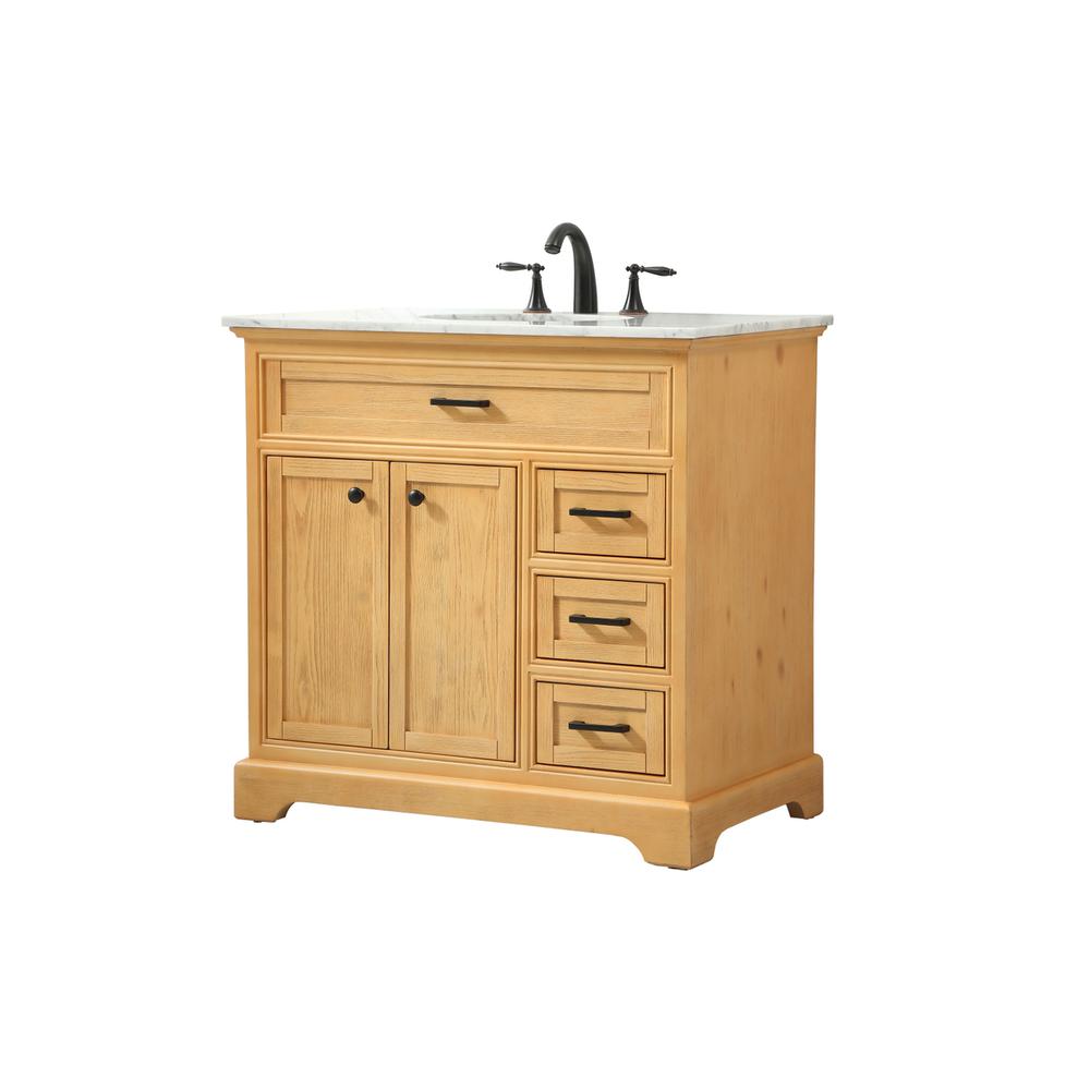 36 inch Single bathroom vanity in natural wood. Picture 7