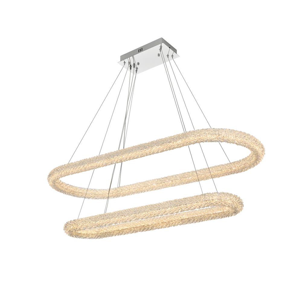 Bowen 51 inch Adjustable LED Chandelier in Chrome. Picture 1