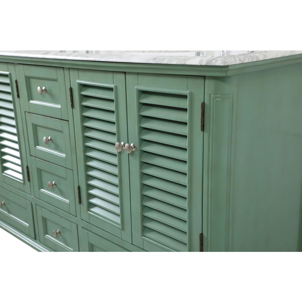 60 inch Double Bathroom Vanity in Vintage Mint. Picture 11