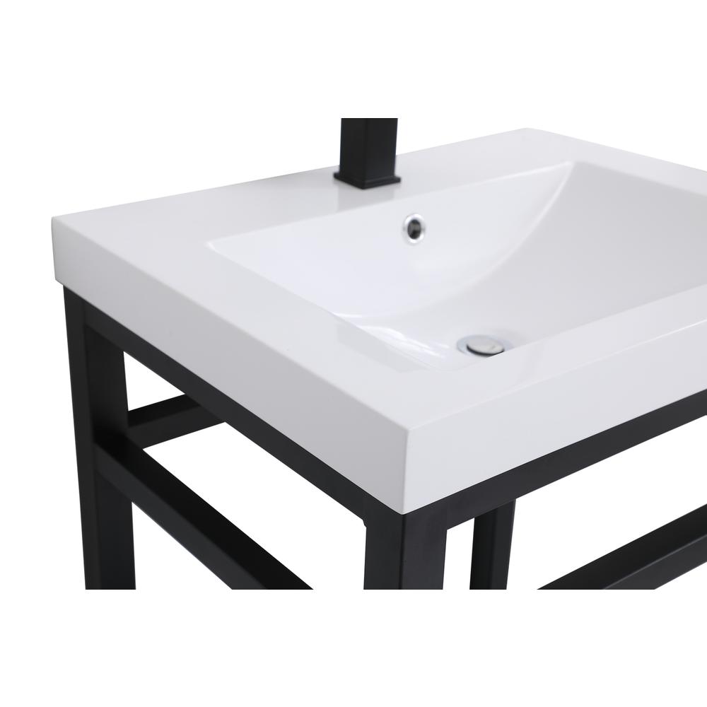 24 inch Single Bathroom Metal Vanity in Black. Picture 9