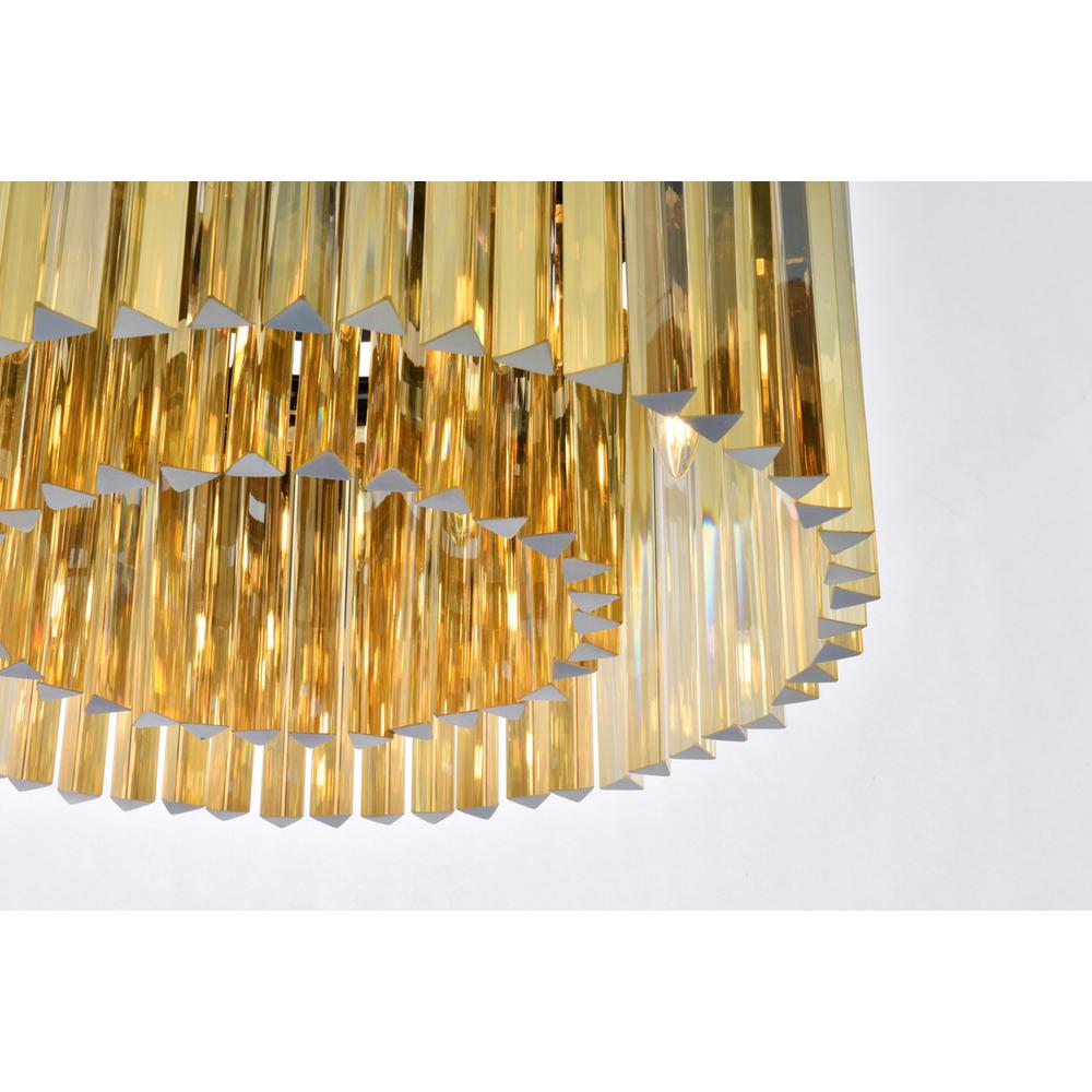 Sydney 8 light Matte Black Flush Mount Golden Teak (Smoky) Royal Cut Crystal. Picture 3