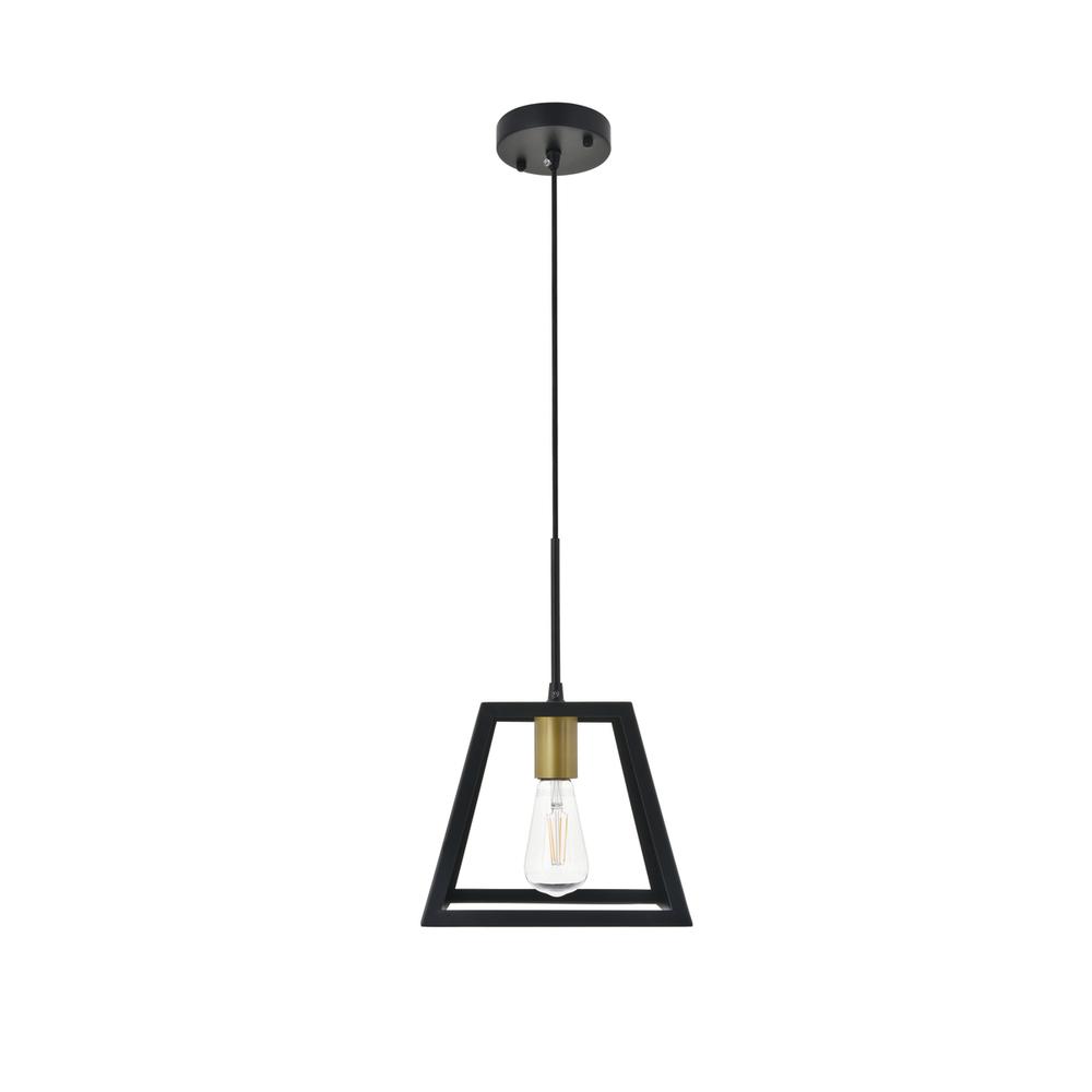 Resolute 1 light brass and black Pendant. Picture 7